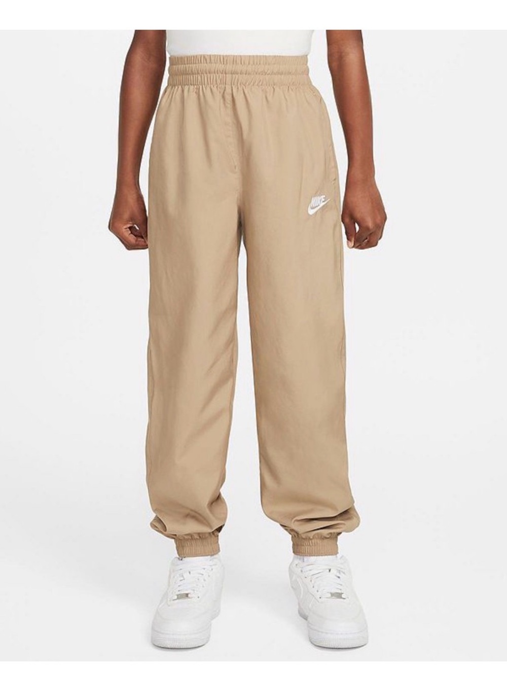 Nike Kids Beige Jogger Pants with Elastic Cuffs